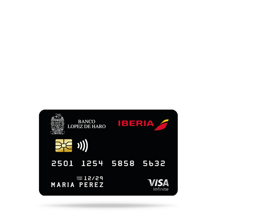 Tarjeta de Crédito Visa Infinite Iberia. Banco López de Haro.